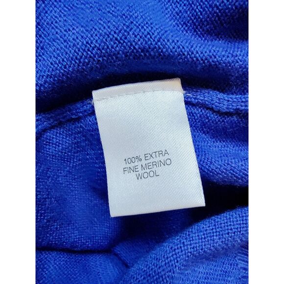 Turnbury 2XL Men's Extra Fine Merino Wool Sweater Royal Blue V-Neck LS - Picture 6 of 6